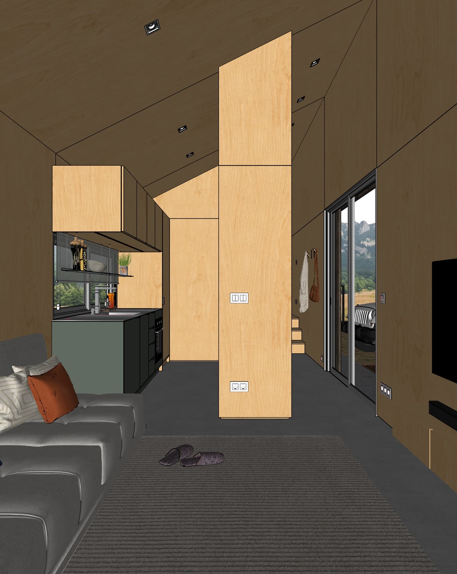 SketchUp print before AI rendering