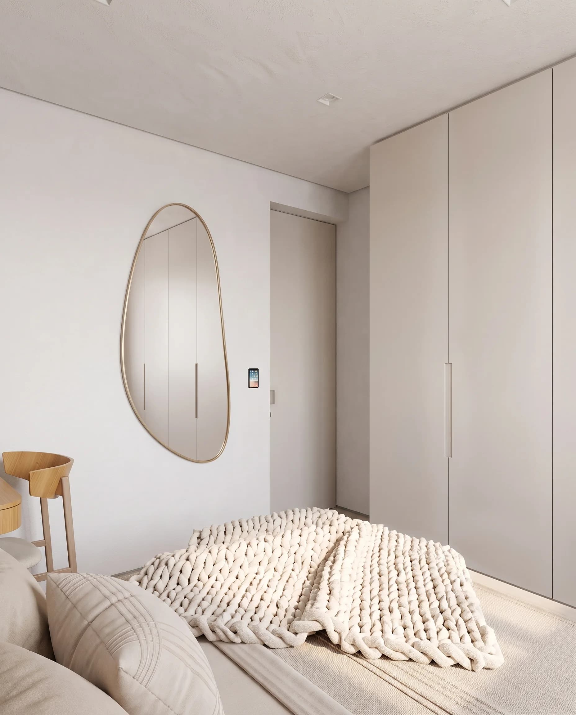 Bedroom entrance and fitted wardrobes in Apartment LNC