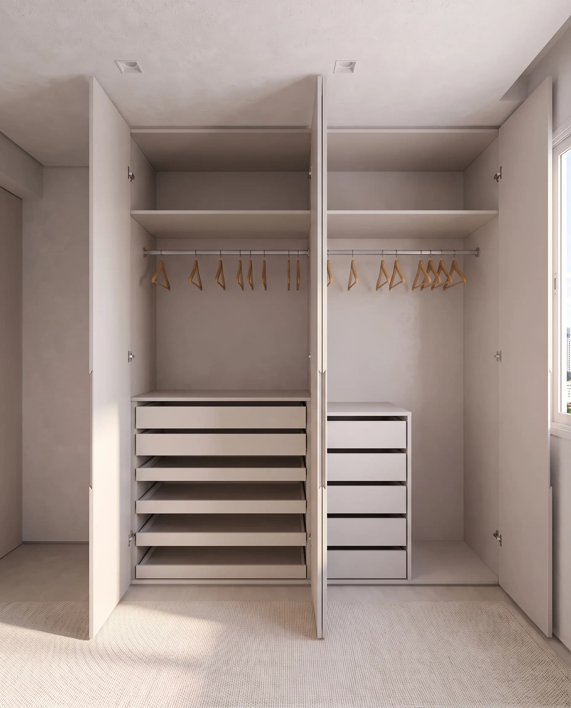 Open wardrobe storage in Apartment LNC