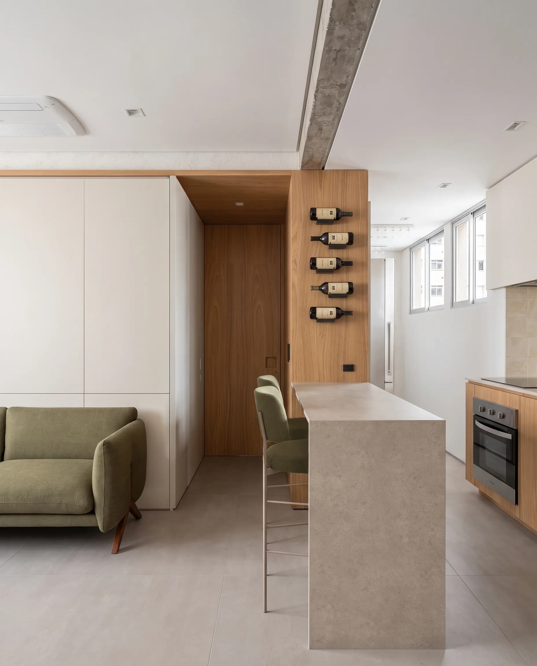 Kitchen island view in Apartment LNC