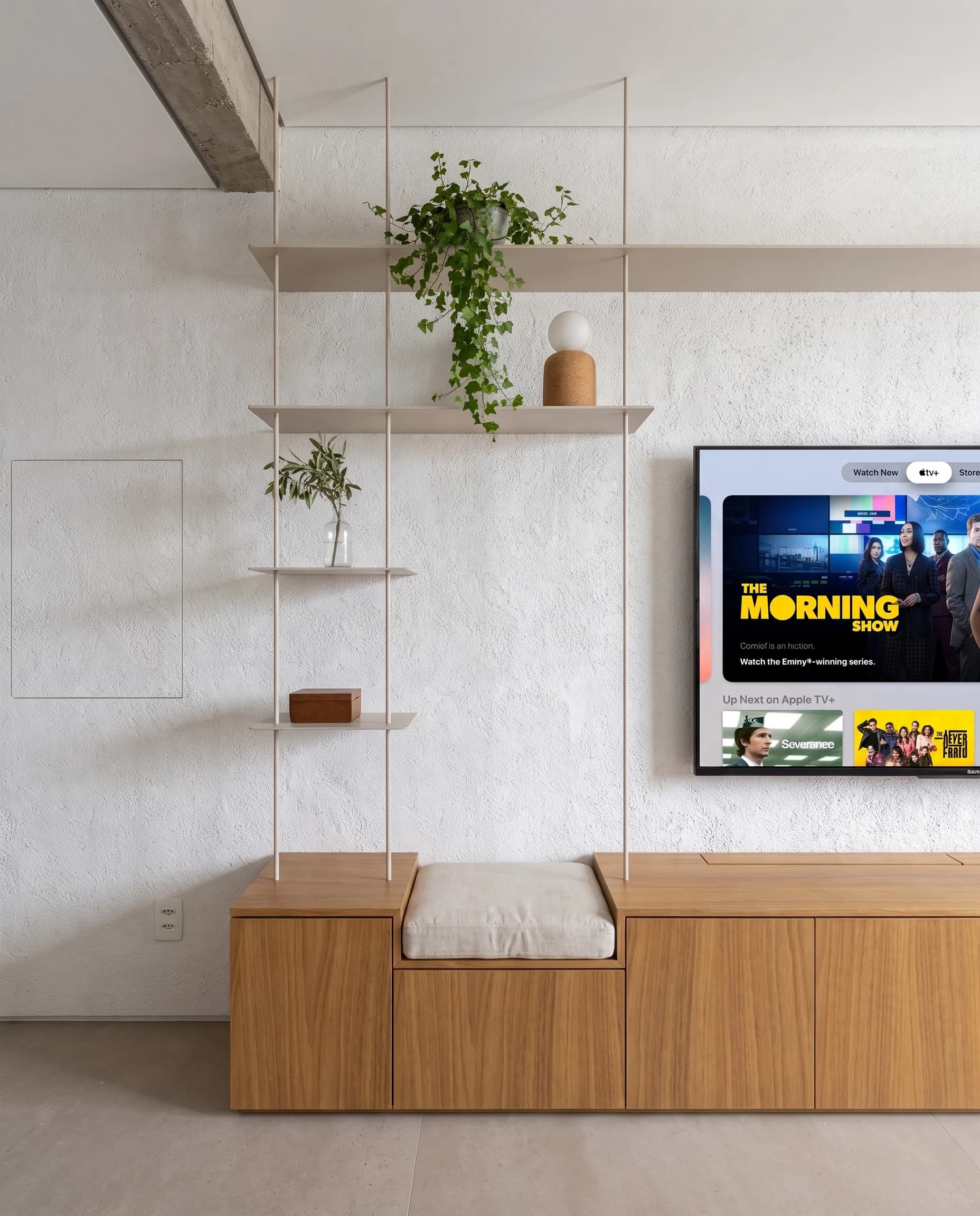 Living room shelving detail in Apartment LNC