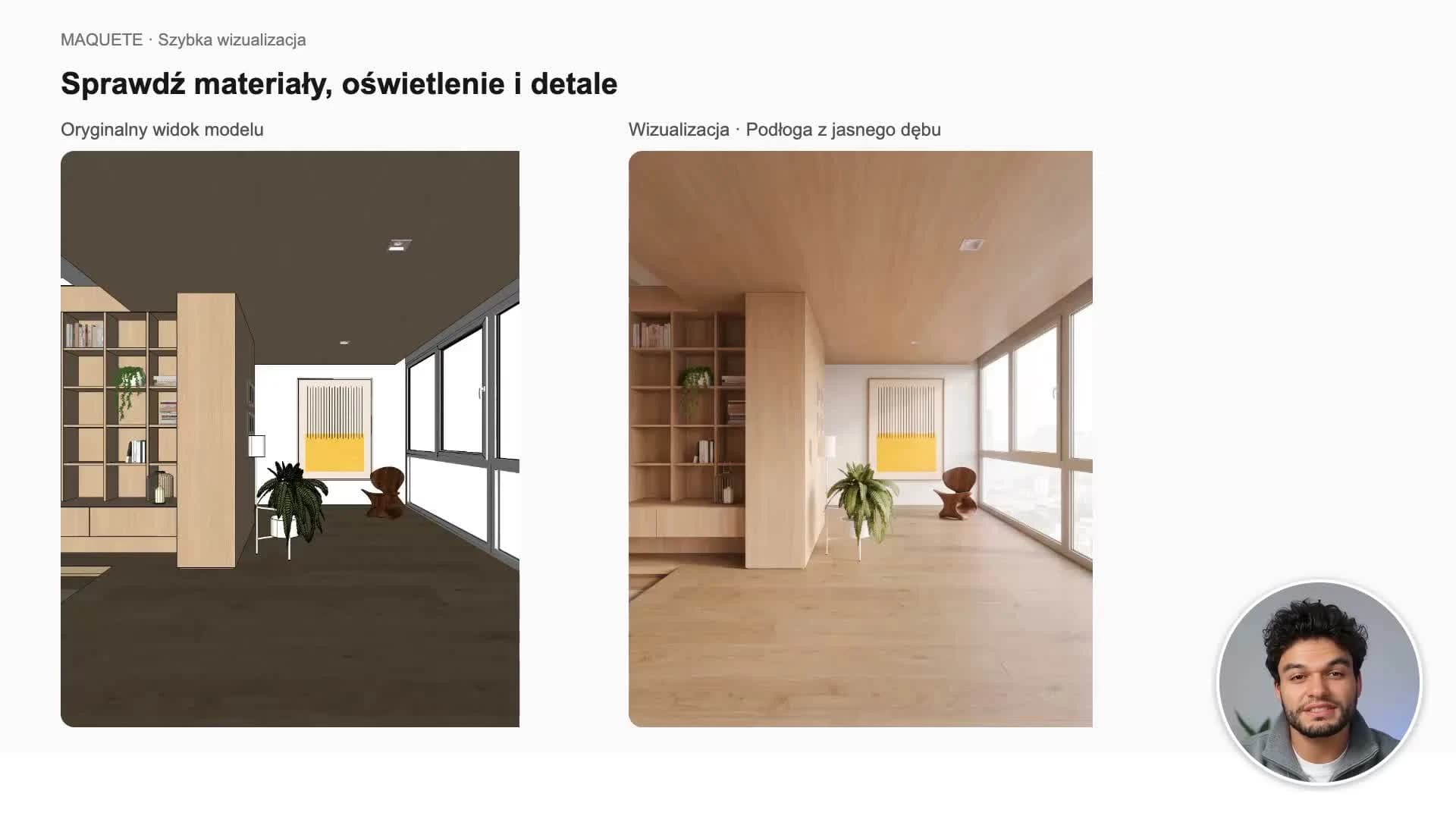 Szybkie renderowanie łączy przesyłanie, referencje i ustawienia światła.