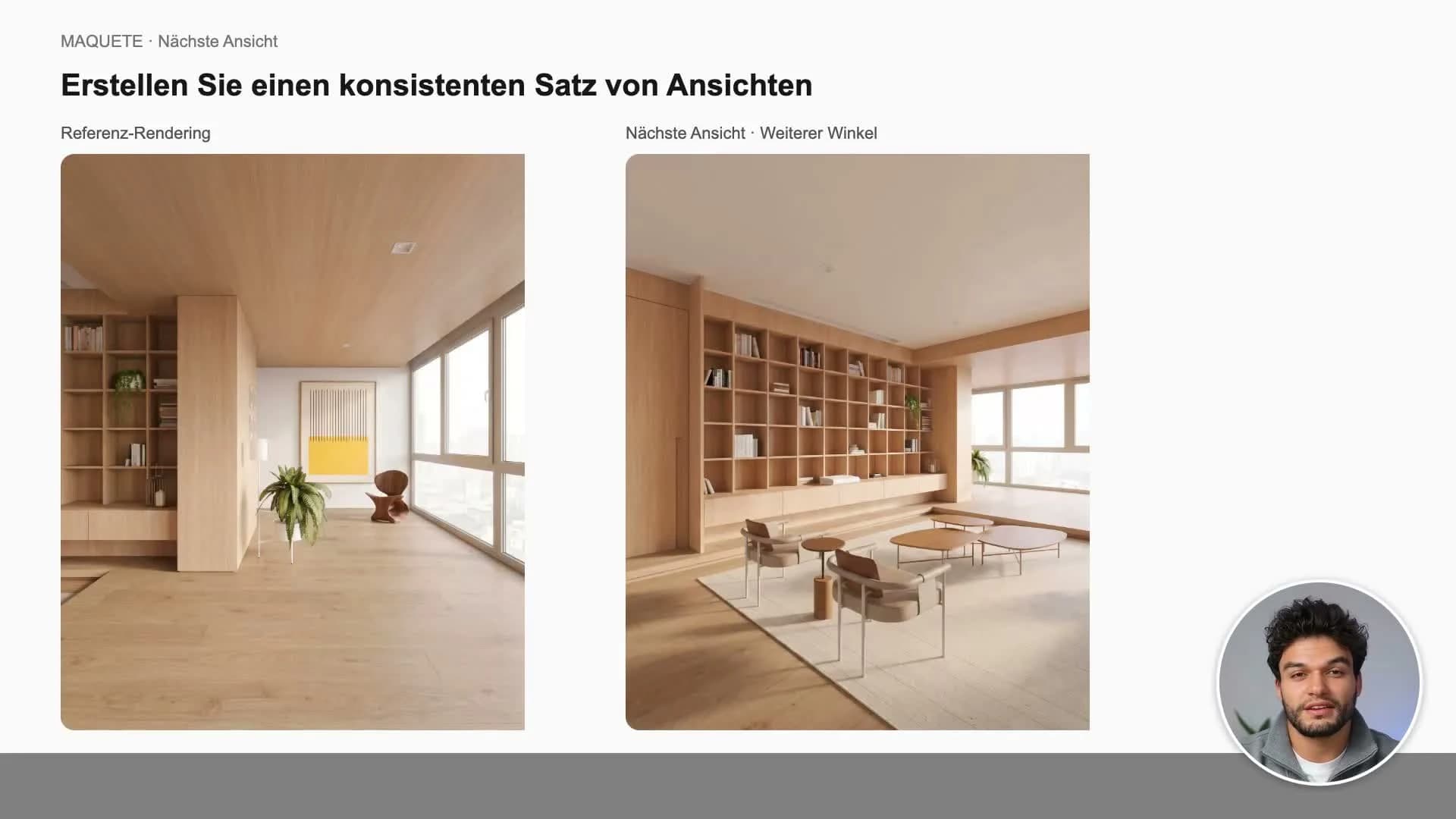 Kombinieren Sie eine neue Modellansicht mit einem Rendering desselben Projekts.