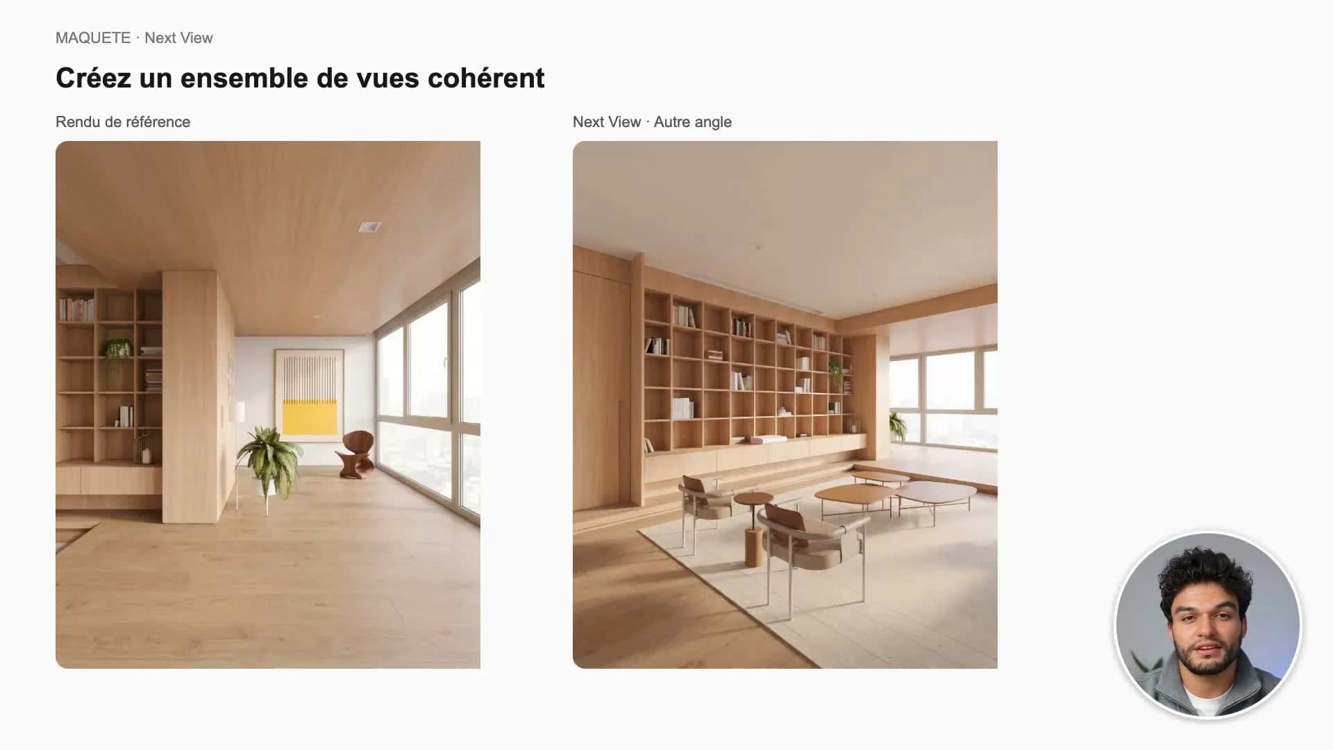 Associez une nouvelle vue du modèle à un rendu du même projet.