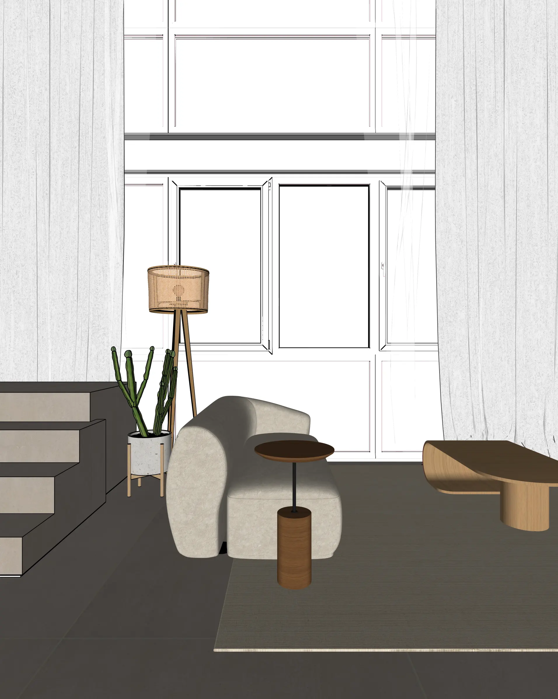 Original SketchUp viewport before AI rendering